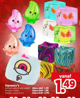 Dekamarkt Squeezys Animal cube of jelly splash Monster kubus aanbieding