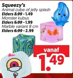 Dekamarkt Squeezys Animal cube of jelly splash aanbieding