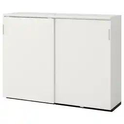 IKEA Witte galant opbergkast met schuifdeuren, verstelbare planken, kabelbeheer en slot aanbieding