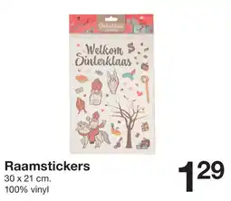 Zeeman Sinterklaas raamstickers aanbieding
