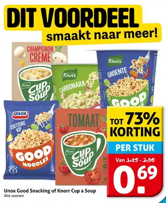 Alle Unox Good Snacking of Knorr Cup a Soup