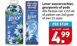 Hoogvliet Lenor wasverzachter, geurparels of pods aanbieding