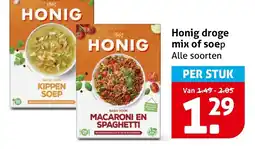 Hoogvliet Alle Honig droge mix of soep aanbieding