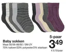 Zeeman Baby sokken aanbieding