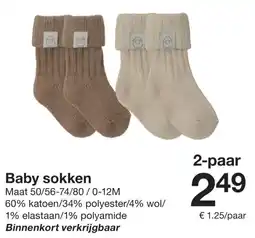 Zeeman Baby sokken aanbieding