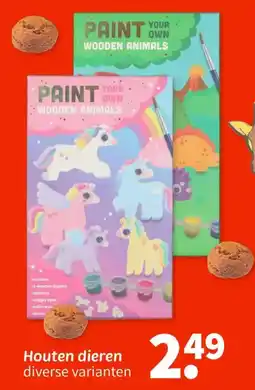 Wibra Paint your own wooden animals aanbieding