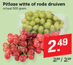 Coop pitloze witte of rode druiven aanbieding
