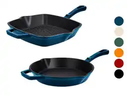 Lidl SILVERCREST Geëmailleerde gietijzeren grillpan of koekenpan aanbieding