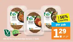 Albert Heijn Alle AH Terra plantaardige burgers 2 stuks aanbieding