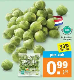 Albert Heijn AH Spruitjes 500 gram aanbieding