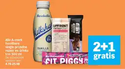 Albert Heijn Alle A-merk houdbare single proteïne repen en drinks aanbieding