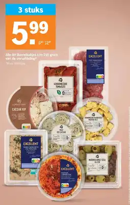 Albert Heijn Alle AH Borrelbakjes t/m 210 gram van de versafdeling* aanbieding