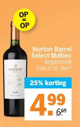 Albert Heijn Norton Barrel Select Malbec Argentinië aanbieding