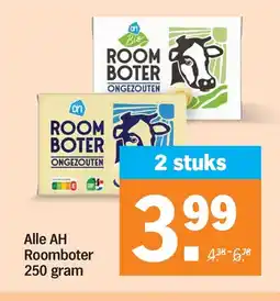 Albert Heijn Alle AH Roomboter 250 gram aanbieding