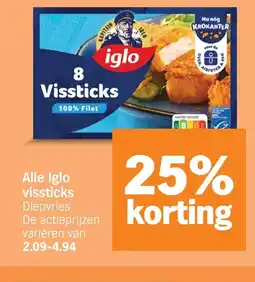 Albert Heijn Alle Iglo vissticks aanbieding
