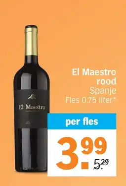 Albert Heijn El Maestro rood Spanje Fles 0.75 liter* aanbieding
