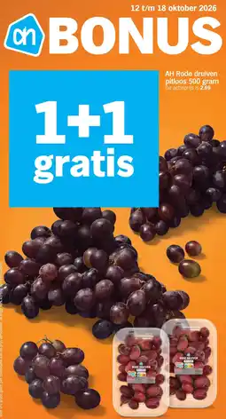 Albert Heijn AH Rode druiven pitloos 500 gram aanbieding
