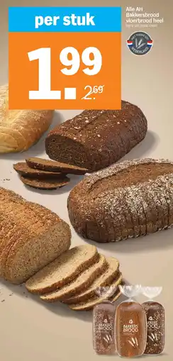 Albert Heijn Alle AH Bakkersbrood vloerbrood heel aanbieding