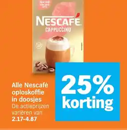 Albert Heijn Alle Nescafé oploskoffie in doosjes aanbieding