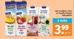 Albert Heijn Alle CoolBest 100% en Healthy People literpakken aanbieding