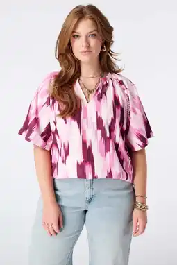 Wehkamp MS Mode top Plus Size met print - roze aanbieding