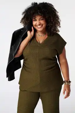 Wehkamp MS Mode top Plus Size - groen aanbieding