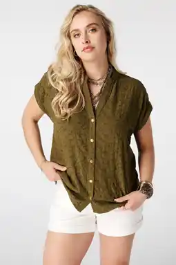 Wehkamp MS Mode blouse met borduursels - olijfgroen aanbieding