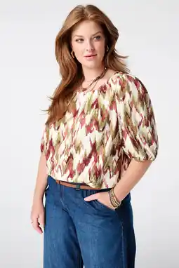 Wehkamp MS Mode top Plus Size met print - groen aanbieding