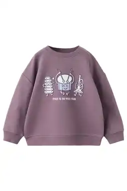 Wehkamp Mango Kids sweater met print - paars aanbieding