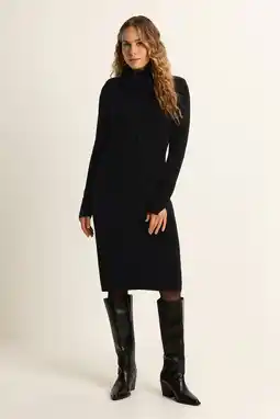 Wehkamp Expresso midi jurk gebreid zwart aanbieding