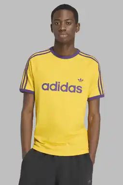Wehkamp adidas Originals Ringer T-shirt met logo - geel/paars aanbieding