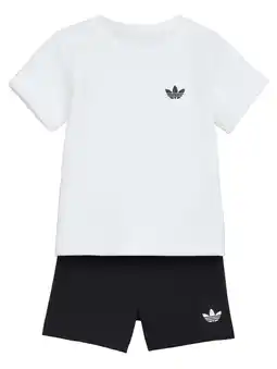 Wehkamp adidas Originals T-shirt en short set - wit aanbieding