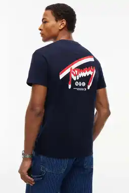 Wehkamp Tommy Jeans regular fit T-shirt met backprint - donkerblauw aanbieding