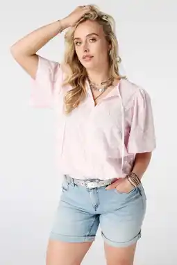 Wehkamp MS Mode gebloemde blousetop Plus Size - lichtroze aanbieding