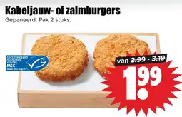 Dirk Kabeljauw- of zalm burgers aanbieding