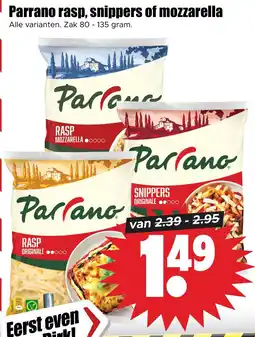 Dirk Parrano rasp, snippers of mozzarella aanbieding