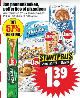 Dirk Jan pannenkoeken, poffertjes of pizzadeeg aanbieding