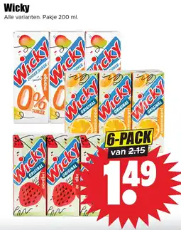 Dirk Wicky. Alle varianten. Pakje 200 ml. aanbieding