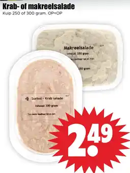 Dirk Krab- of makreelsalade aanbieding