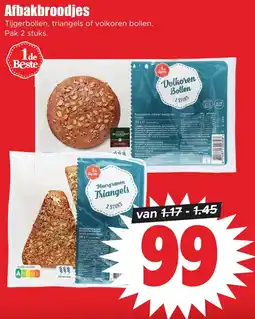 Dirk Afbakbroodjes Tijgerbollen, triangels of volkoren bollen. Pak 2 stuks. aanbieding