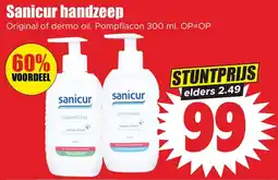 Dirk Sanicur handzeep Original of dermo oil. Pompflacon 300 ml. aanbieding