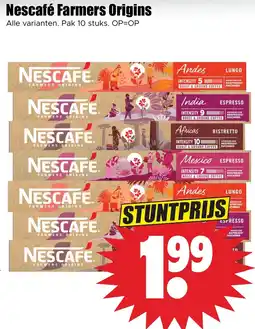 Dirk Nescafé Farmers Origins Alle varianten. Pak 10 stuks. OP=OP aanbieding