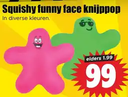 Dirk Squishy funny face knijppop aanbieding