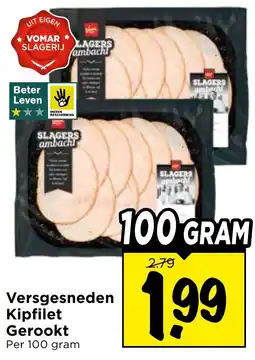 Vomar Voordeelmarkt Versgesneden Kipfilet Gerookt aanbieding