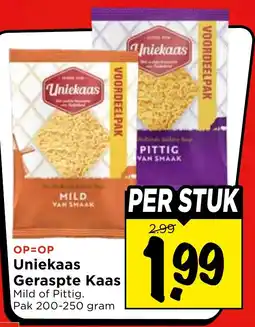 Vomar Voordeelmarkt Uniekaas Geraspte Kaas aanbieding