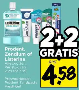 Vomar Voordeelmarkt Alle Prodent, Zendium of Listerine aanbieding