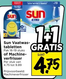 Vomar Voordeelmarkt Sun Vaatwas-tabletten of Machine-verfrisser aanbieding