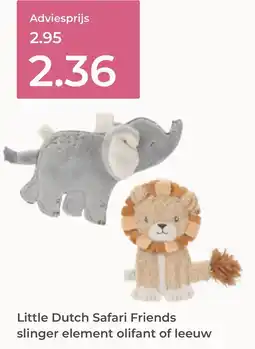 Prenatal Little Dutch Safari Friends slinger element olifant of leeuw aanbieding