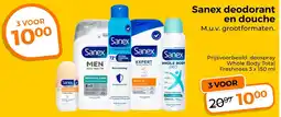 Trekpleister Sanex deodorant en douche aanbieding