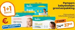 Trekpleister Pampers babydoekjes grootverpakking aanbieding